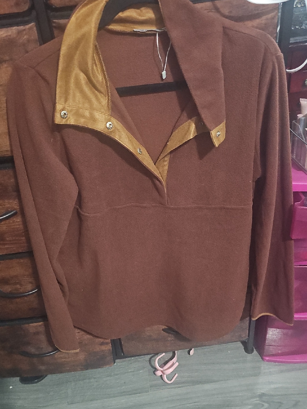 Furla Metallic Gold and Tan Satin Top